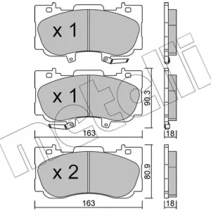 Dostępne od ręki Zestaw klocków hamulcowych, hamulce tarczowe METELLI 22-1183-0