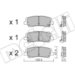 Bestseller Zestaw klocków hamulcowych, hamulce tarczowe METELLI 22-1184-0