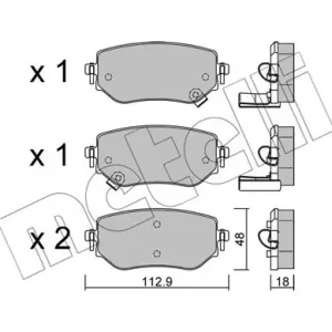 Kup online Zestaw klocków hamulcowych, hamulce tarczowe METELLI 22-1192-0