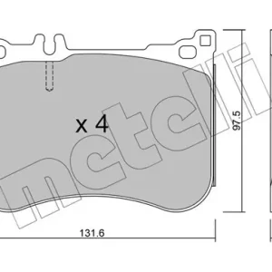 Zniżka Zestaw klocków hamulcowych, hamulce tarczowe METELLI 22-1197-0