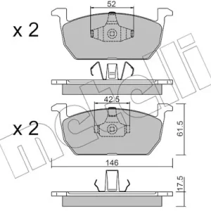 Zestaw klocków hamulcowych, hamulce tarczowe METELLI 22-1214-0 Szybka dostawa