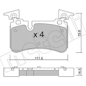 Zestaw klocków hamulcowych, hamulce tarczowe METELLI 22-1223-0 Taniej