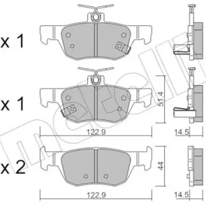 Kup online Zestaw klocków hamulcowych, hamulce tarczowe METELLI 22-1226-0