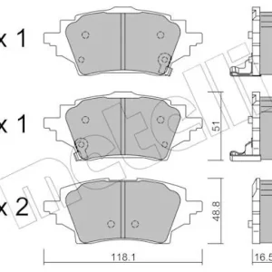 Zestaw klocków hamulcowych, hamulce tarczowe METELLI 22-1228-0 Szybka wysyłka