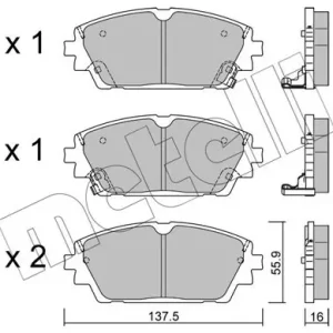 Zestaw klocków hamulcowych, hamulce tarczowe METELLI 22-1237-0 Darmowy zwrot