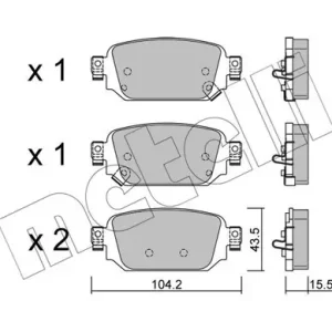 Zestaw klocków hamulcowych, hamulce tarczowe METELLI 22-1238-0 Ekspresowa dostawa