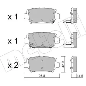 Zestaw klocków hamulcowych, hamulce tarczowe METELLI 22-1240-0 Do wyczerpania zapasów