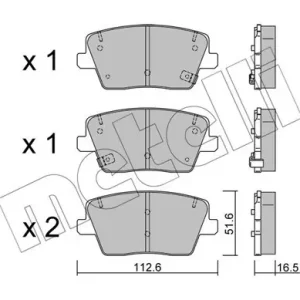 Zestaw klocków hamulcowych, hamulce tarczowe METELLI 22-1242-0 Wysoka jakość