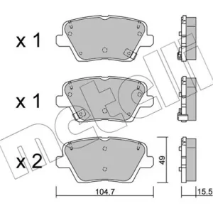 Zestaw klocków hamulcowych, hamulce tarczowe METELLI 22-1243-0 Szybka wysyłka