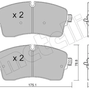 Zestaw klocków hamulcowych, hamulce tarczowe METELLI 22-1250-1 Niska cena