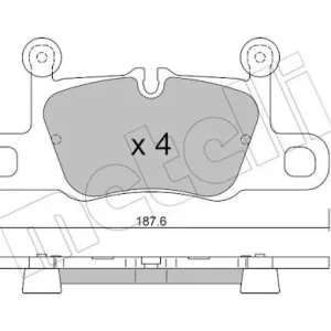 Zestaw klocków hamulcowych, hamulce tarczowe METELLI 22-1258-1 Kup teraz