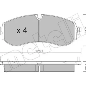 Zestaw klocków hamulcowych, hamulce tarczowe METELLI 22-1263-0 Zamów teraz