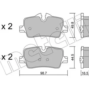 Bezpieczne zakupy Zestaw klocków hamulcowych, hamulce tarczowe METELLI 22-1264-0