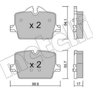 Zestaw klocków hamulcowych, hamulce tarczowe METELLI 22-1265-0 Hit cenowy