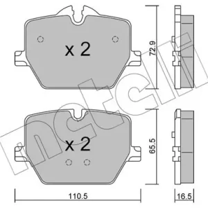 Zestaw klocków hamulcowych, hamulce tarczowe METELLI 22-1266-0 Popularny