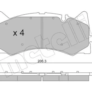 Bezpieczna płatność Zestaw klocków hamulcowych, hamulce tarczowe METELLI 22-1271-0