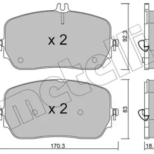 Zestaw klocków hamulcowych, hamulce tarczowe METELLI 22-1272-0 Tani