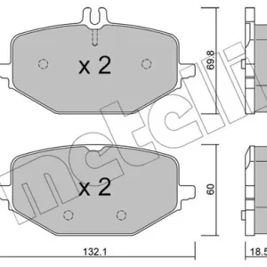 Zestaw klocków hamulcowych, hamulce tarczowe METELLI 22-1274-0 Nowość