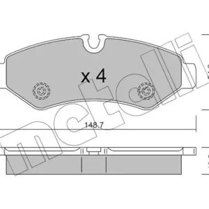 Zestaw klocków hamulcowych, hamulce tarczowe METELLI 22-1275-0 Łatwy zwrot