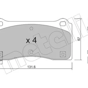Zestaw klocków hamulcowych, hamulce tarczowe METELLI 22-1277-0 Zniżka