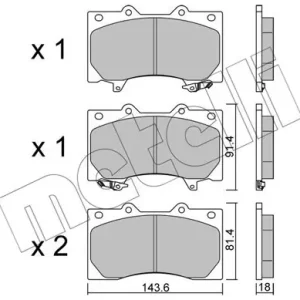 Zestaw klocków hamulcowych, hamulce tarczowe METELLI 22-1279-0 Do wyczerpania zapasów