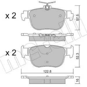 Do wyczerpania zapasów Zestaw klocków hamulcowych, hamulce tarczowe METELLI 22-1281-0