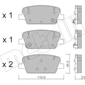 Zestaw klocków hamulcowych, hamulce tarczowe METELLI 22-1283-0 Szybka wysyłka