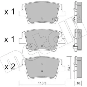 Zestaw klocków hamulcowych, hamulce tarczowe METELLI 22-1284-0 Ekspresowa dostawa