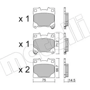 Zestaw klocków hamulcowych, hamulce tarczowe METELLI 22-1289-0 Cena promocyjna