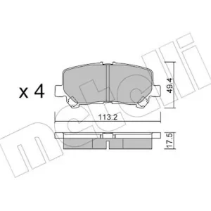 Zestaw klocków hamulcowych, hamulce tarczowe METELLI 22-1292-0 Ostatnia szansa