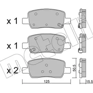 Zestaw klocków hamulcowych, hamulce tarczowe METELLI 22-1304-0 Do wyczerpania zapasów