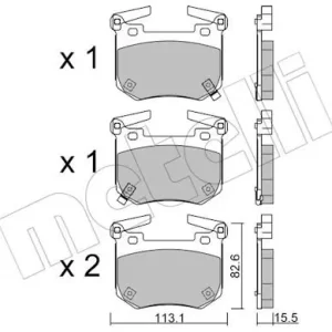 Ekspresowa dostawa Zestaw klocków hamulcowych, hamulce tarczowe METELLI 22-1307-0