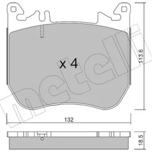 Zestaw klocków hamulcowych, hamulce tarczowe METELLI 22-1312-0 Premium
