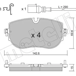 Zestaw klocków hamulcowych, hamulce tarczowe METELLI 22-1319-0 Darmowy zwrot