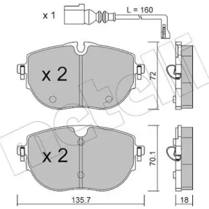 Zestaw klocków hamulcowych, hamulce tarczowe METELLI 22-1321-0 Kup online