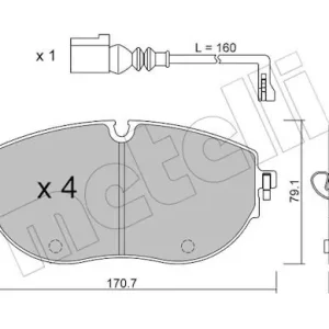 Bezpieczna płatność Zestaw klocków hamulcowych, hamulce tarczowe METELLI 22-1322-0
