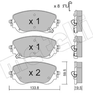 Zestaw klocków hamulcowych, hamulce tarczowe METELLI 22-1325-0 Darmowa dostawa