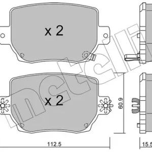 Cena promocyjna Zestaw klocków hamulcowych, hamulce tarczowe METELLI 22-1334-0
