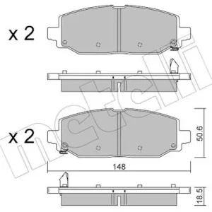 Zestaw klocków hamulcowych, hamulce tarczowe METELLI 22-1335-0 Darmowa dostawa