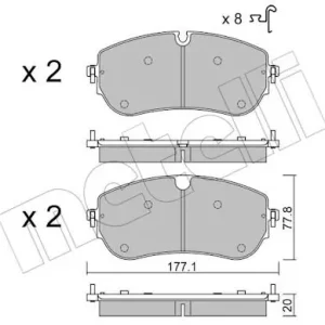 Zestaw klocków hamulcowych, hamulce tarczowe METELLI 22-1342-0 Wyjątkowa oferta