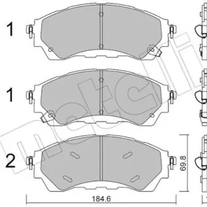 Zestaw klocków hamulcowych, hamulce tarczowe METELLI 22-1343-0 Sprawdź teraz