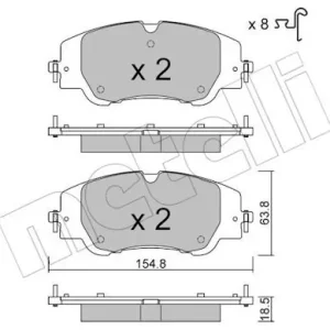 Zestaw klocków hamulcowych, hamulce tarczowe METELLI 22-1350-0 Wybór klientów