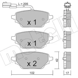 Zestaw klocków hamulcowych, hamulce tarczowe METELLI 22-1352-1 Ostatnie sztuki