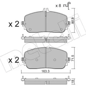 Zestaw klocków hamulcowych, hamulce tarczowe METELLI 22-1357-0 Popularny