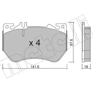 Zestaw klocków hamulcowych, hamulce tarczowe METELLI 22-1358-0 Nowy