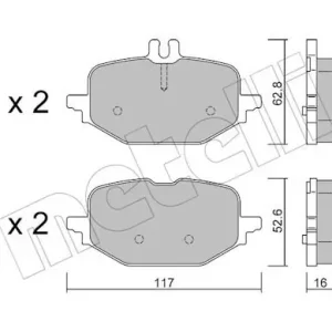 Zestaw klocków hamulcowych, hamulce tarczowe METELLI 22-1359-0 Nie przegap