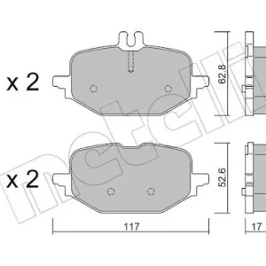 Zestaw klocków hamulcowych, hamulce tarczowe METELLI 22-1359-1 Wyprzedaż