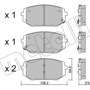 Darmowy zwrot Zestaw klocków hamulcowych, hamulce tarczowe METELLI 22-1361-0