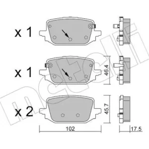 Cena promocyjna Zestaw klocków hamulcowych, hamulce tarczowe METELLI 22-1366-0