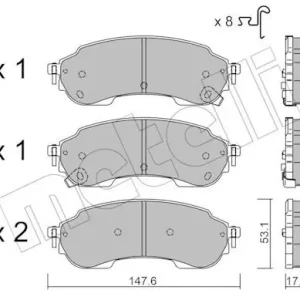 Zestaw klocków hamulcowych, hamulce tarczowe METELLI 22-1375-0 Darmowa dostawa